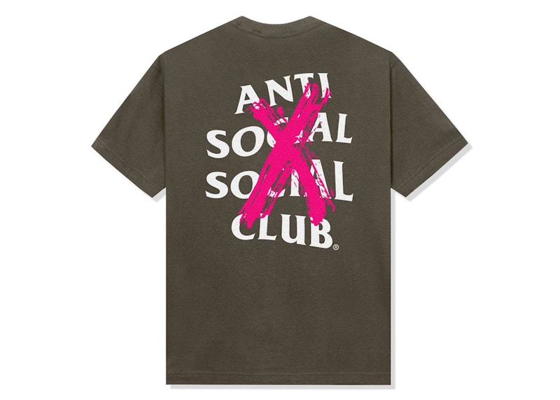 Pre-owned Anti Social Club Men's Cancelled F&f Tee Shirt In Brown