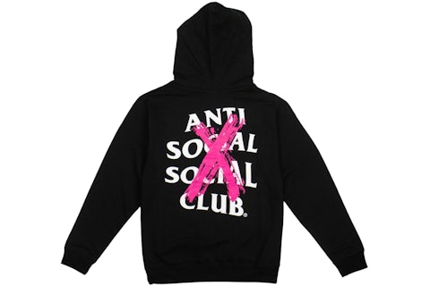 Anti Social Social Club Cancelled Hoodie Black (Pink X) Men's US