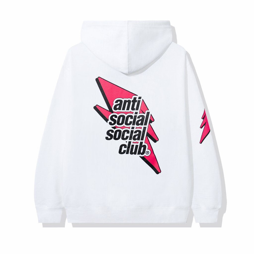 Anti social social club Pink Bolt Hoodie