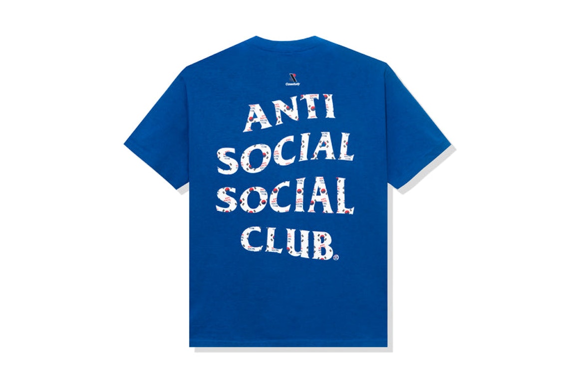 Pre-owned Anti Social Social Club Case Study Flag T-shirt Blue