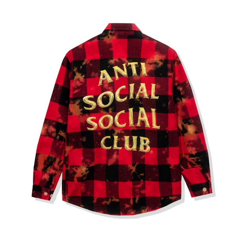 Pre-owned Anti Social Social Club Chromey Flannel Red Tie Dye