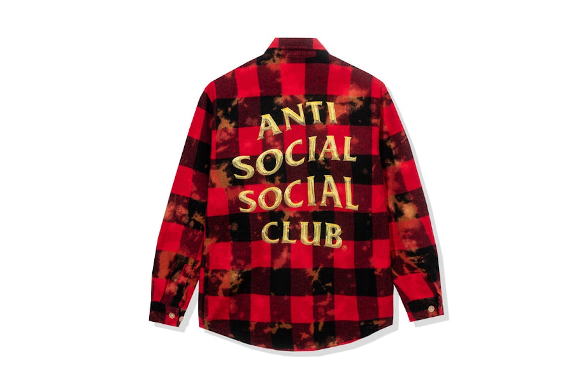 Pre-owned Anti Social Social Club Chromey Flannel Red Tie Dye