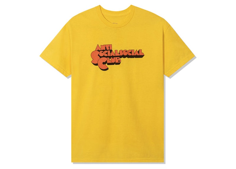Pre-owned Anti Social Club Men's Clamps Daisy Tee Shirt In Yellow