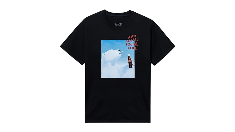 Pre-owned Anti Social Club Men's Cocacola Pb Snowflake Tee Shirt In Black