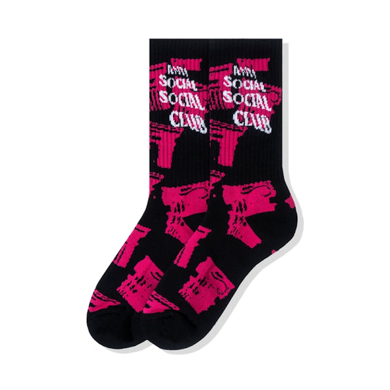 Pre-owned Anti Social Club Collapse Socks In Black