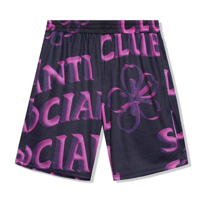 Pre-owned Anti Social Social Club Coral Crush Mesh Bored Shorts Black