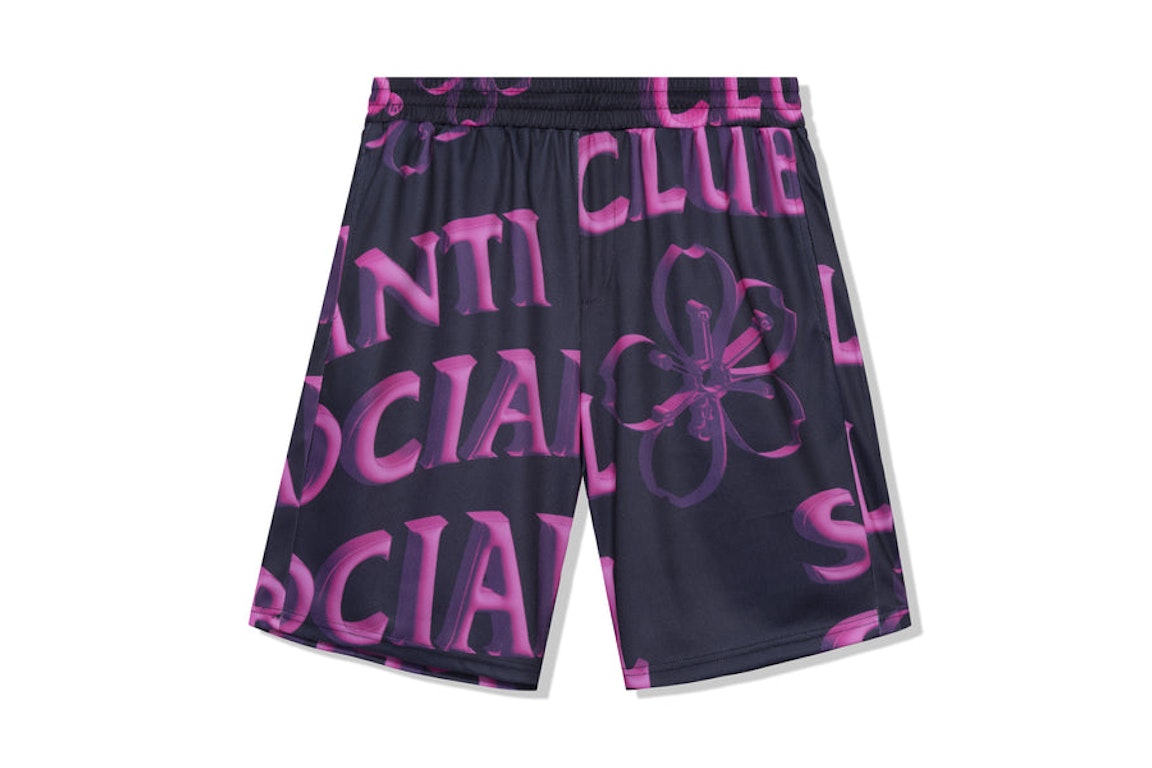 Pre-owned Anti Social Social Club Coral Crush Mesh Bored Shorts Black