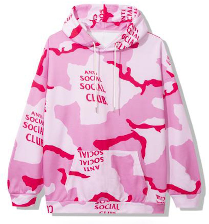 Anti Social Social Club Cotton Candy Hoodie Pink Camo Men's SS21