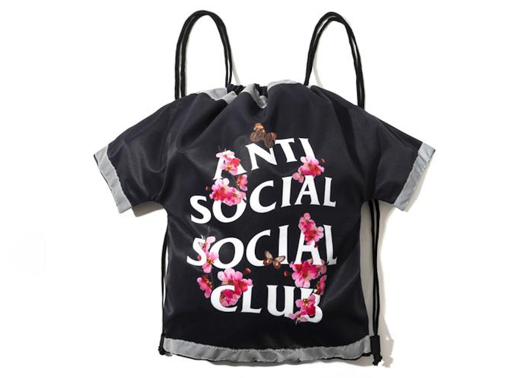 Pre-owned Anti Social Social Club Cute Af Drawstring Bag Black