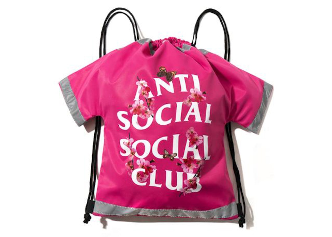 Pre-owned Anti Social Social Club Cute Af Drawstring Bag Pink