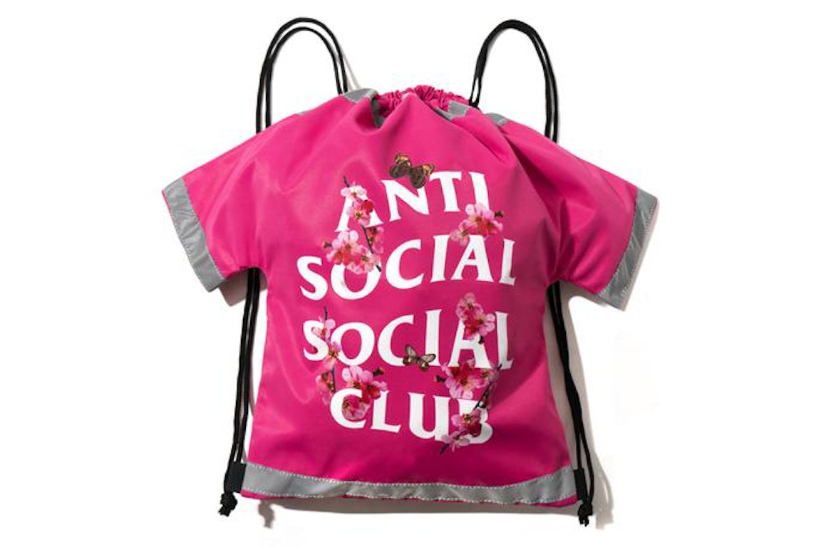 Pre-owned Anti Social Social Club Cute Af Drawstring Bag Pink