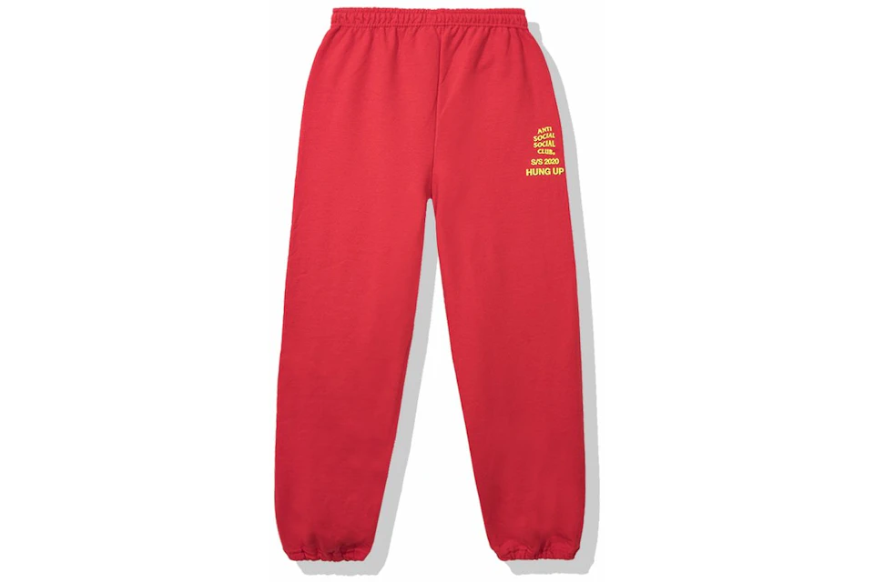 Anti Social Social Club Dialtone Sweatpants Red