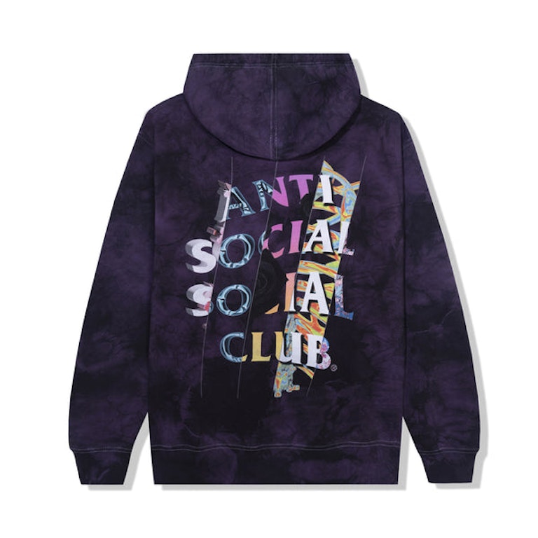 Pre-owned Anti Social Social Club Dissociative Hoodie Black/purple Tie Dye