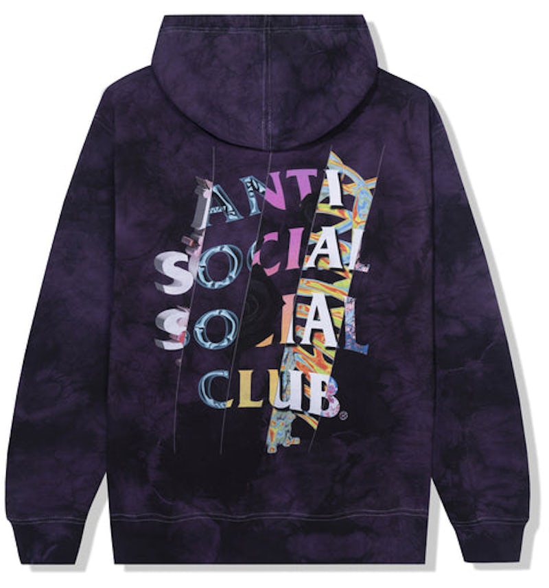 Anti Social Social Club Dissociative Hoodie Black/Purple Tie Dye