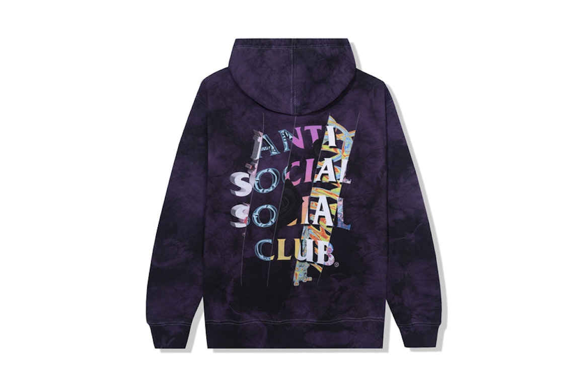 Pre-owned Anti Social Social Club Dissociative Hoodie Black/purple Tie Dye