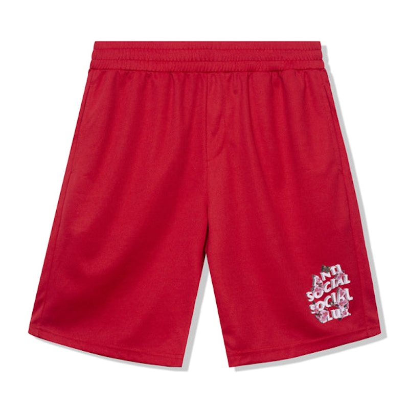 Pre-owned Anti Social Club Men's Drama Mesh Shorts In Red