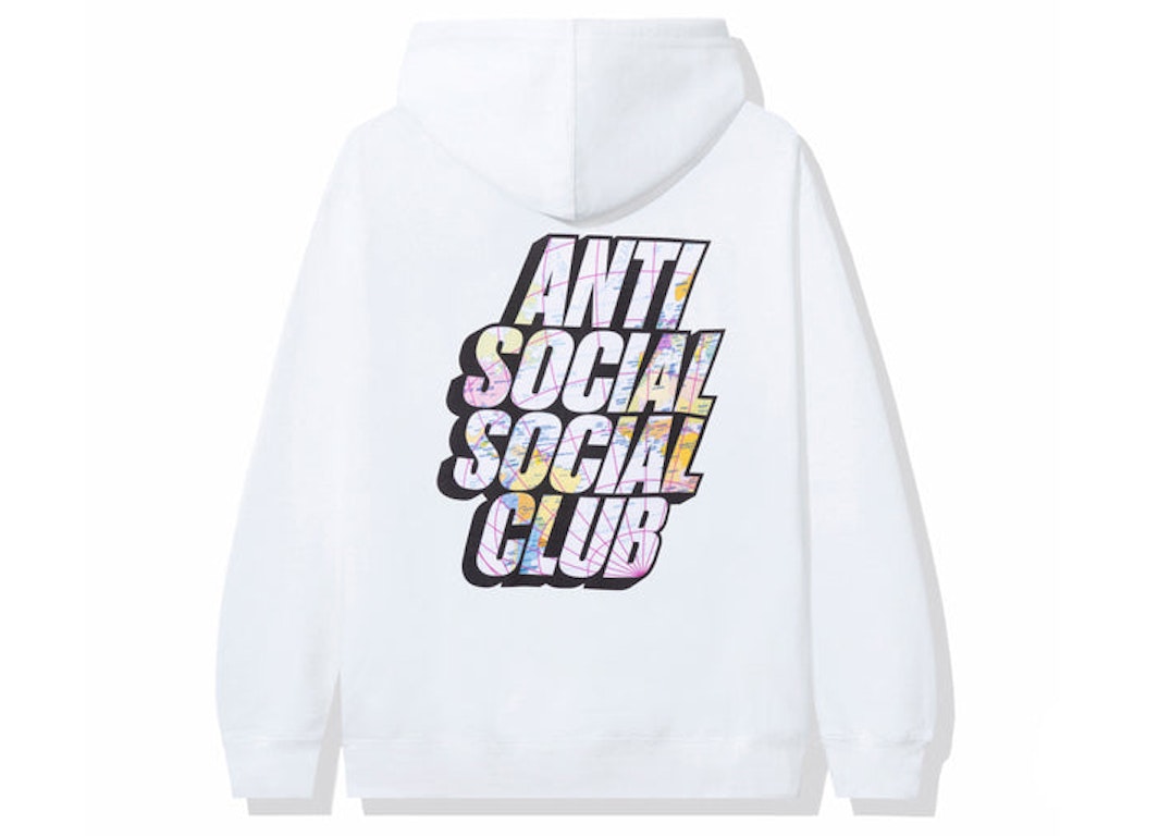 Pre-owned Anti Social Social Club Drop A Pin Hoodie White