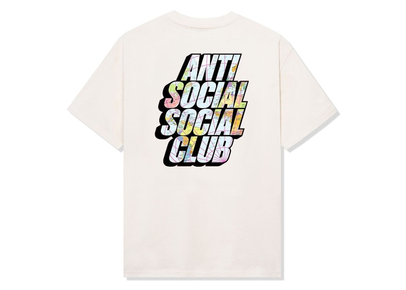 Pre-owned Anti Social Club Men's Drop A Pin Tee Shirt In Cream