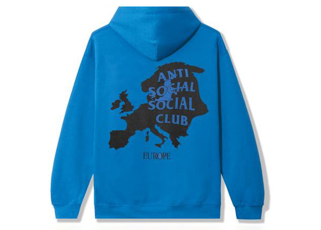 Pre-owned Anti Social Social Club Europe Hoodie Blue