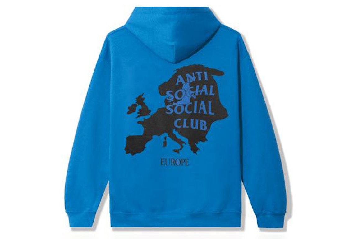 Pre-owned Anti Social Social Club Europe Hoodie Blue