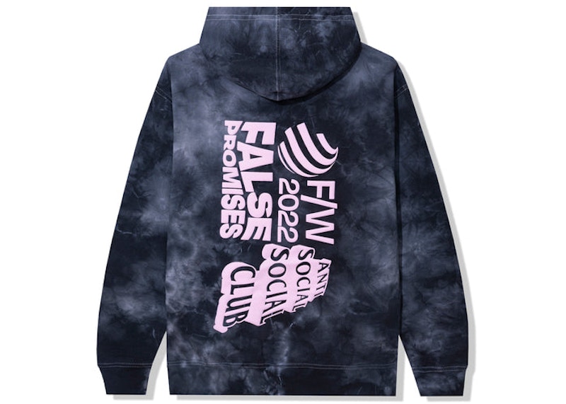 Anti Social Social Club False Promises Hoodie Black Tie Dye Men's