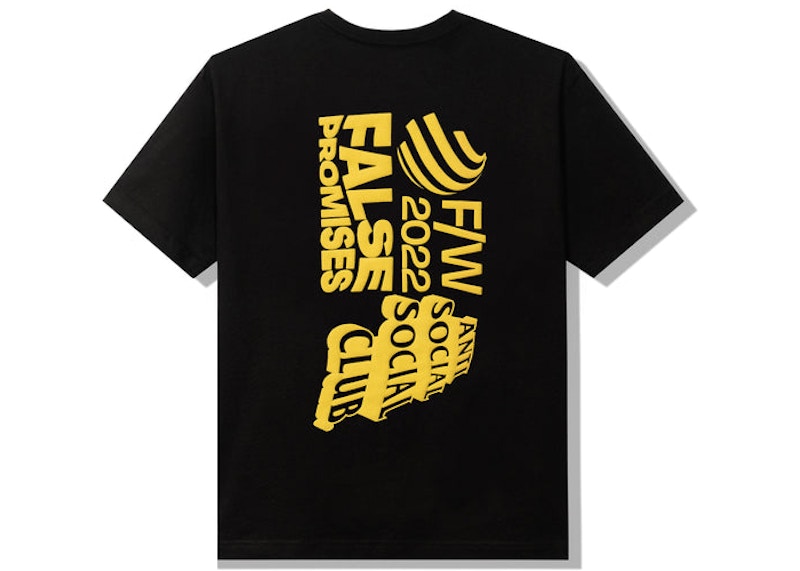 Pre-owned Anti Social Club Men's  False Promises T-shirt In Black