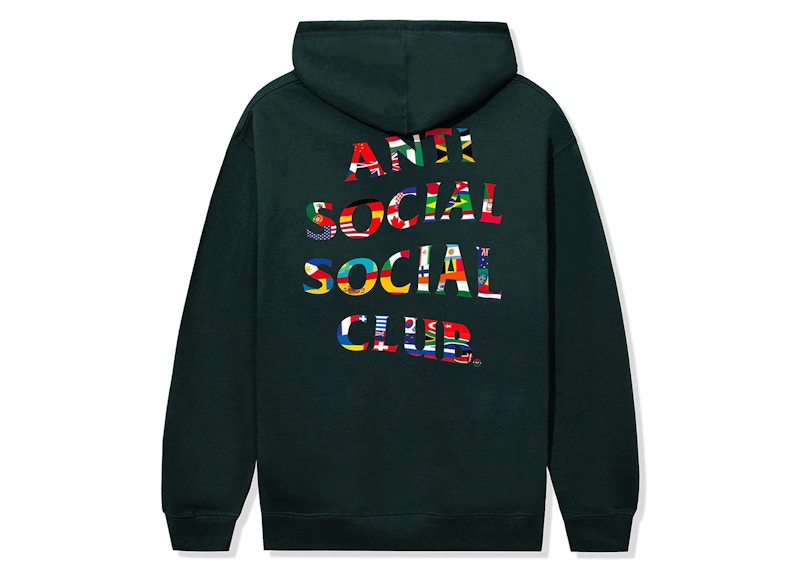 Anti Social Social Club Flag Collage Hoodie Alpine Green Men s SS24 US