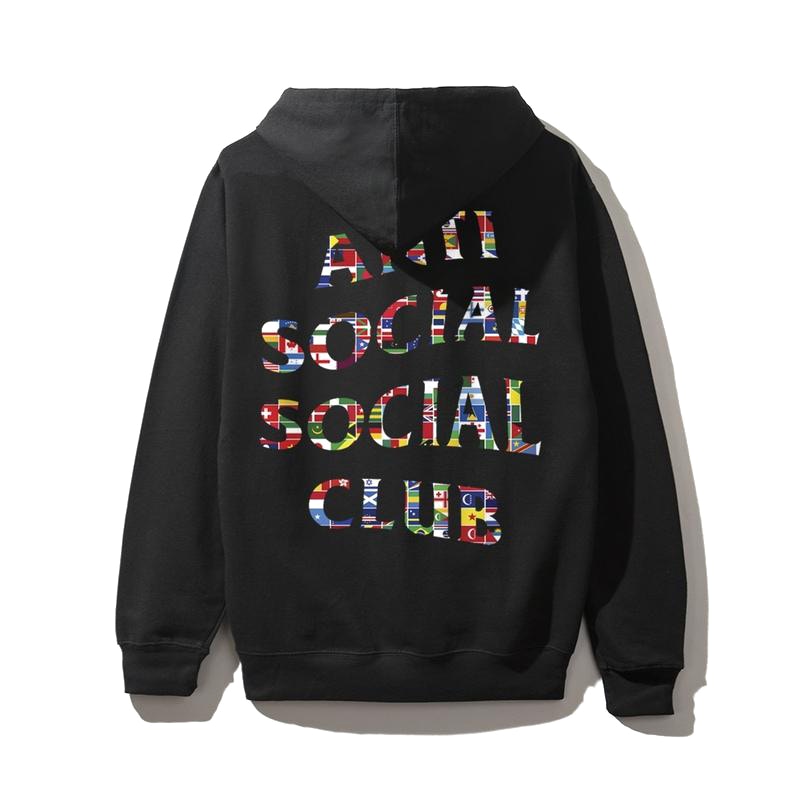 Anti social social 2024 club flag hoodie