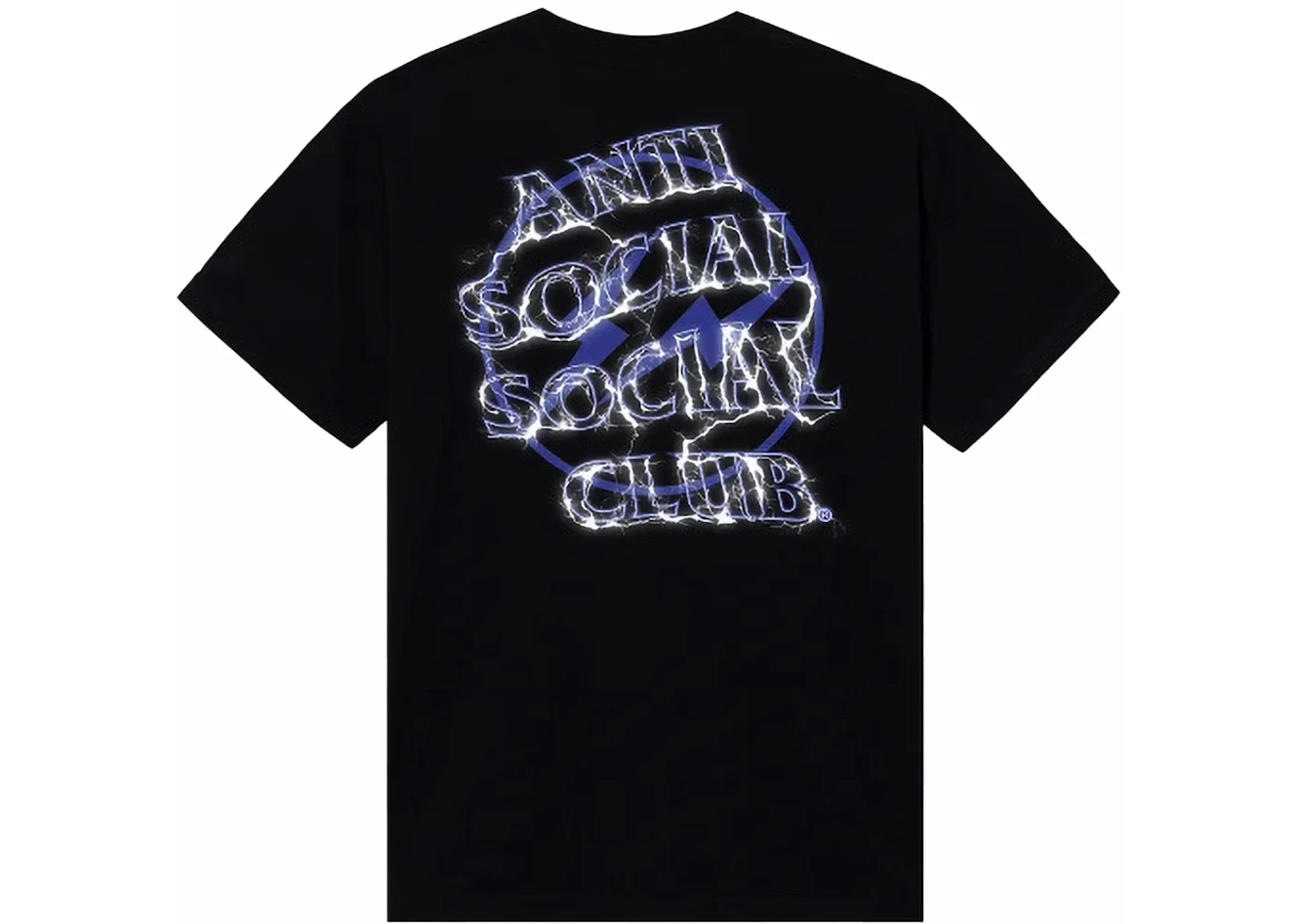 Anti Social Social Club Fragment Bolt Tee Black/Navy Men's - FW23 - US
