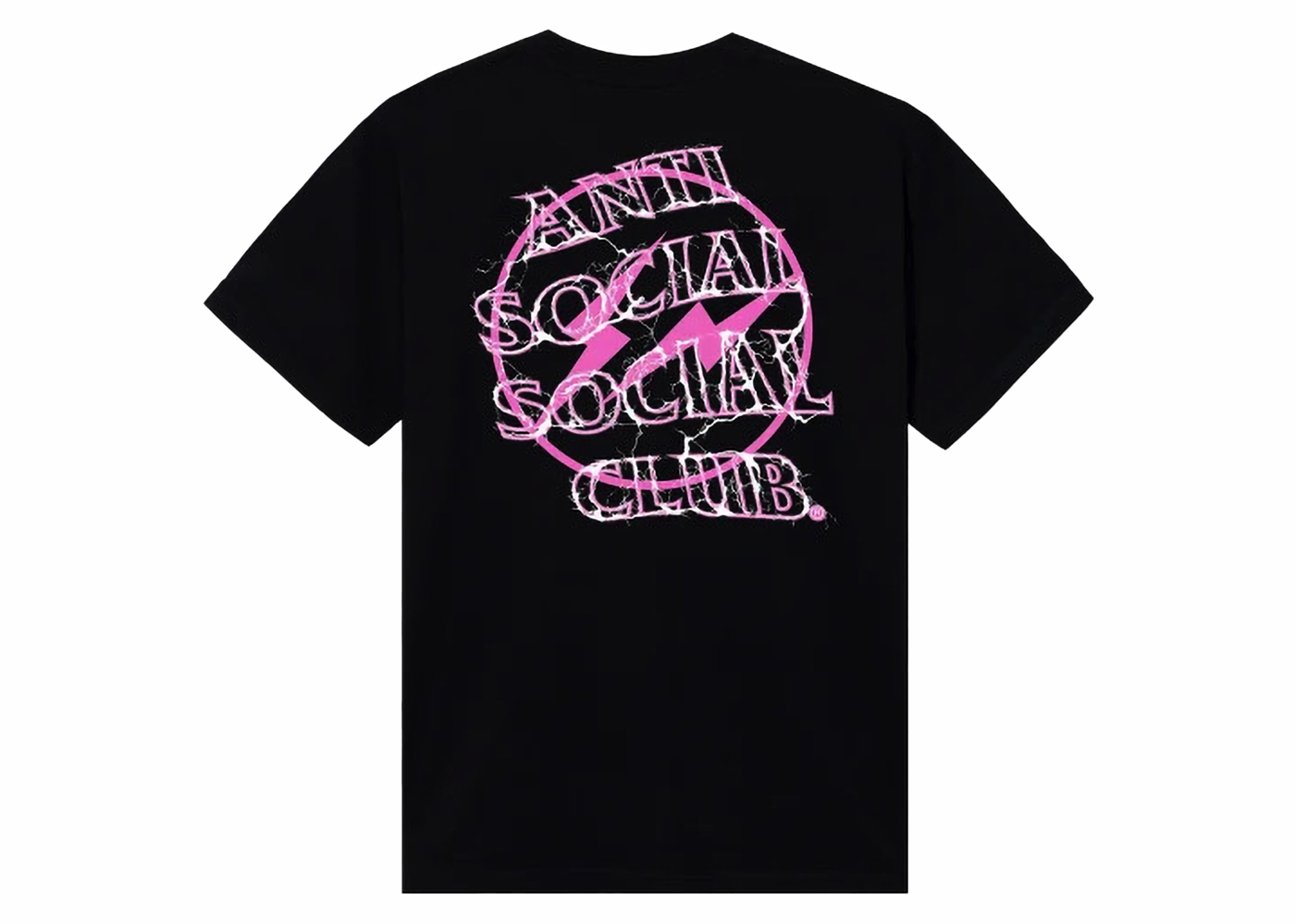 Anti Social Social Club Fragment Bolt Tee Black/Pink Men's - FW23 - US