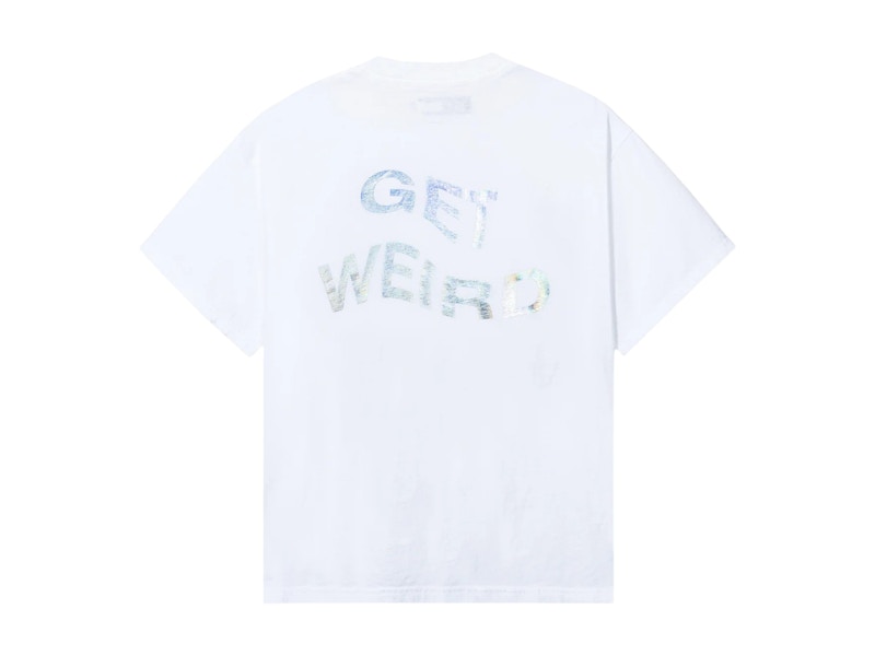 Pre-owned Anti Social Club Men's  Get Weird Hologram Tee Shirt In White