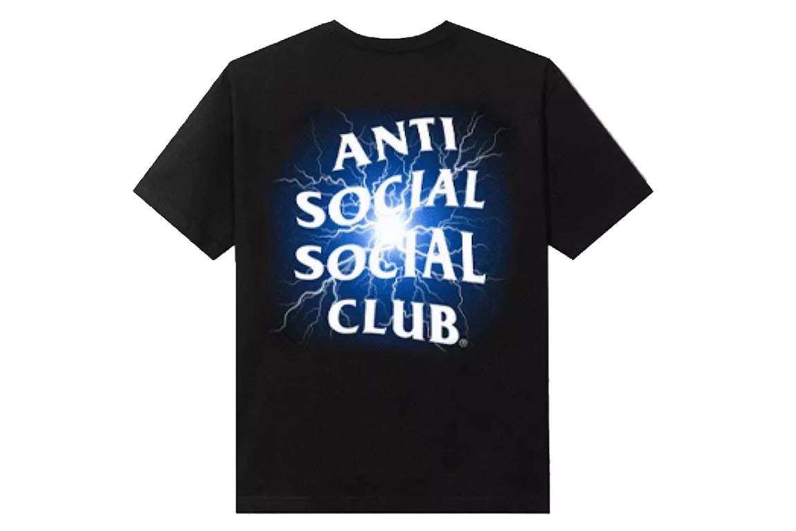 Pre-owned Anti Social Social Club Glow In The Dark Pain T-shirt Black/blue