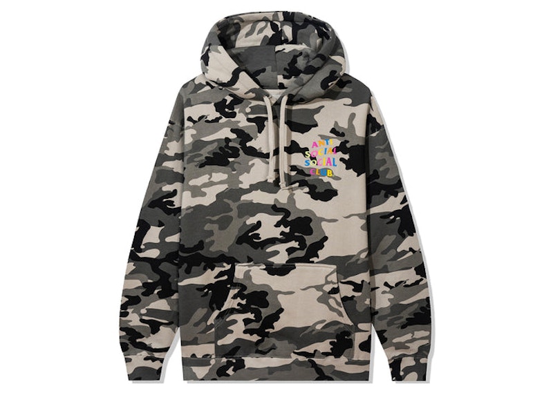 Anti social social club snow sale camo hoodie