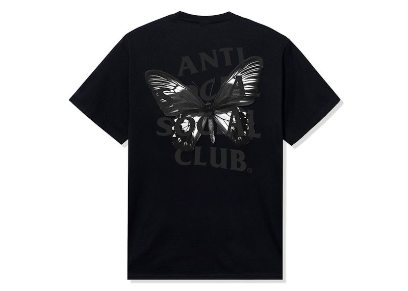 Pre-owned Anti Social Club Men's  Hidden Sky Tee Shirt In Black