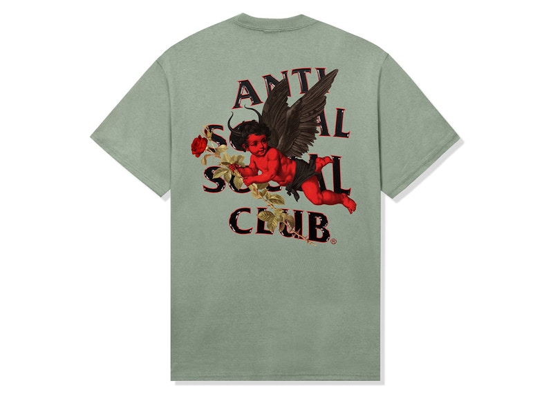 Pre-owned Anti Social Club Men's Hierarchy Tee Shirt In Green