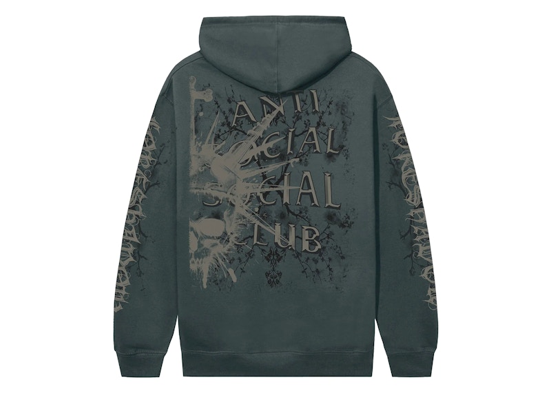 Pre-owned Anti Social Club Men's I Knew Happiness Hoodie In Alpine Green
