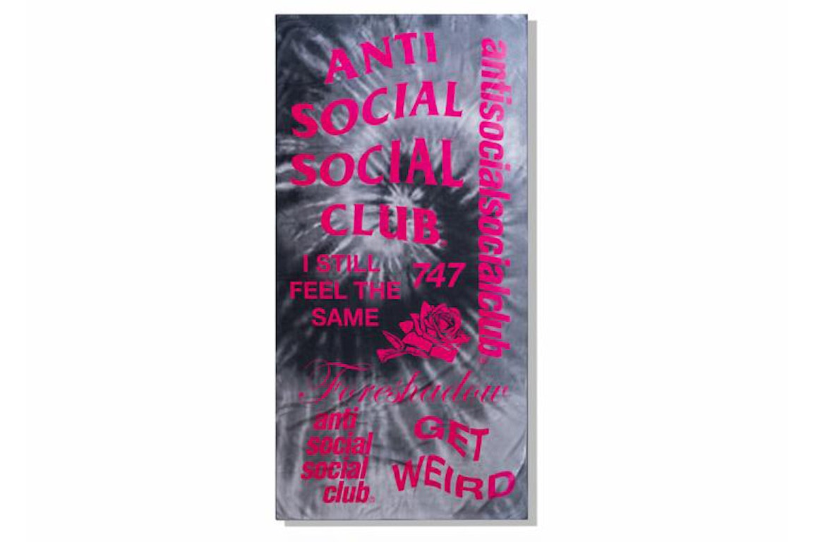 Pre-owned Anti Social Social Club Identity Crisis Towel Black Tie Dye