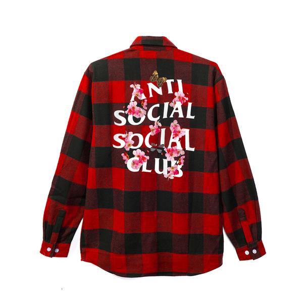 Anti Social Social Club Kkoch Flannel Black/Red Men's - FW21 - US