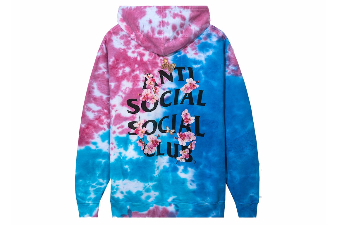 Pre-owned Anti Social Social Club Kkoch Hi-5 Cotton Candy Hoodie Tie Dye