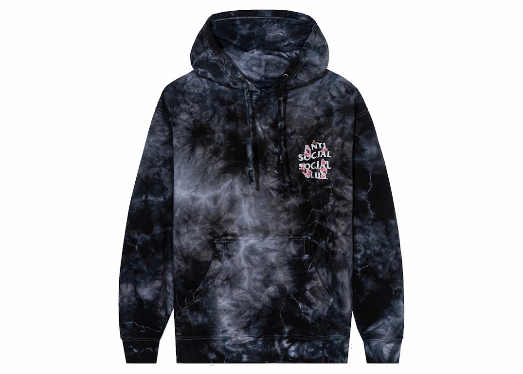 Pre-owned Anti Social Social Club Kkoch Hi-5 Tie Dye Hoodie Black