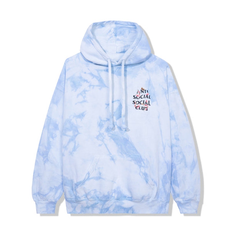 Anti Social Social Club Kkoch Never Dies Hoodie Blue Tie Dye Men's