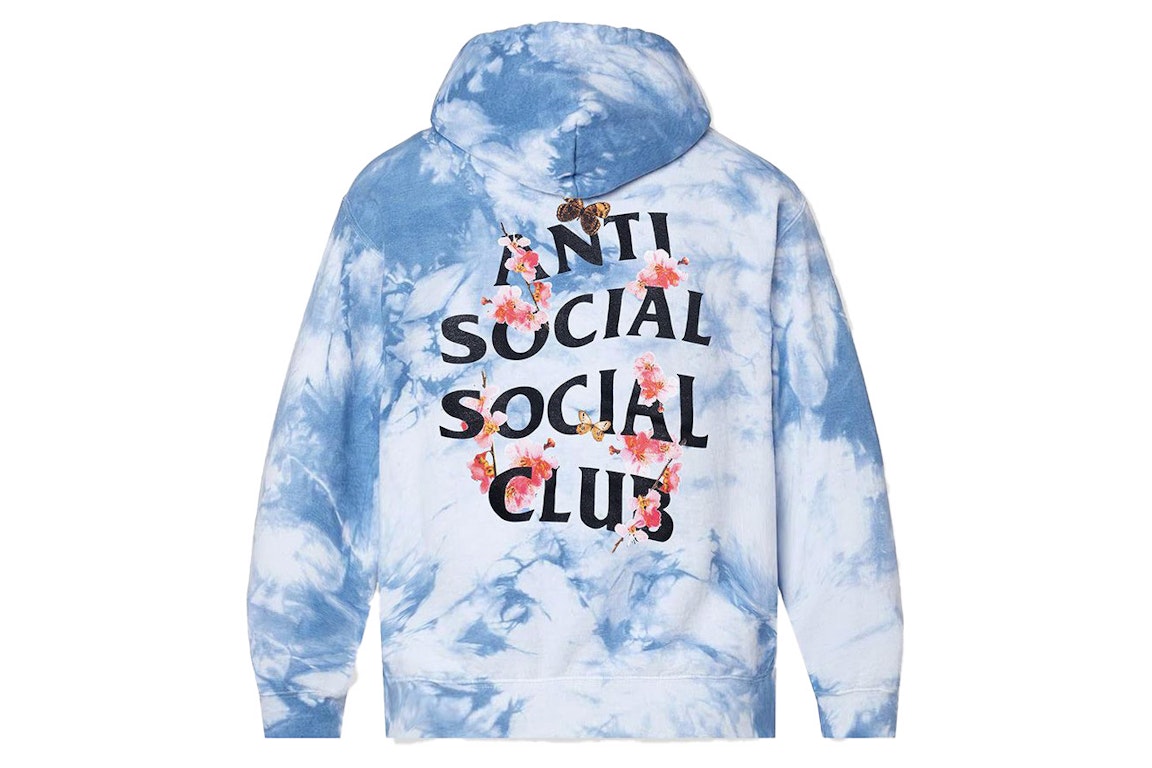 Pre-owned Anti Social Social Club Kkotch F&f Hoodie Crystal Blue