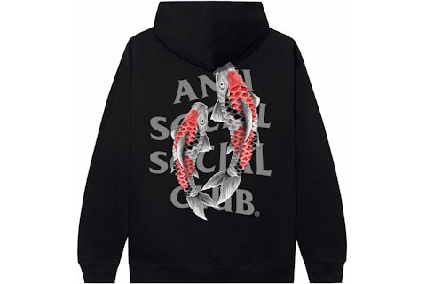 Anti Social Social Club Koi Garden 3M Reflective Hoodie Black