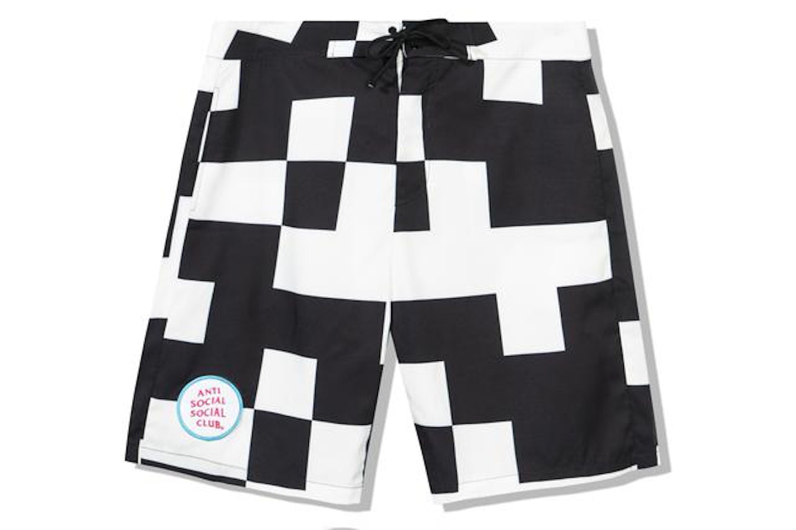 Pre-owned Anti Social Social Club Kook Board Shorts Black/white
