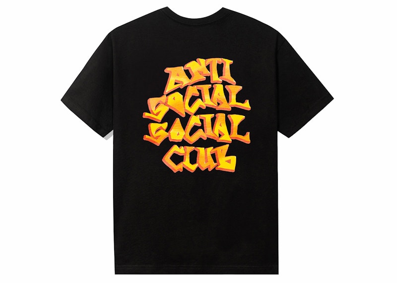 Pre-owned Anti Social Club Men's  Low Brow Tee Shirt In Black