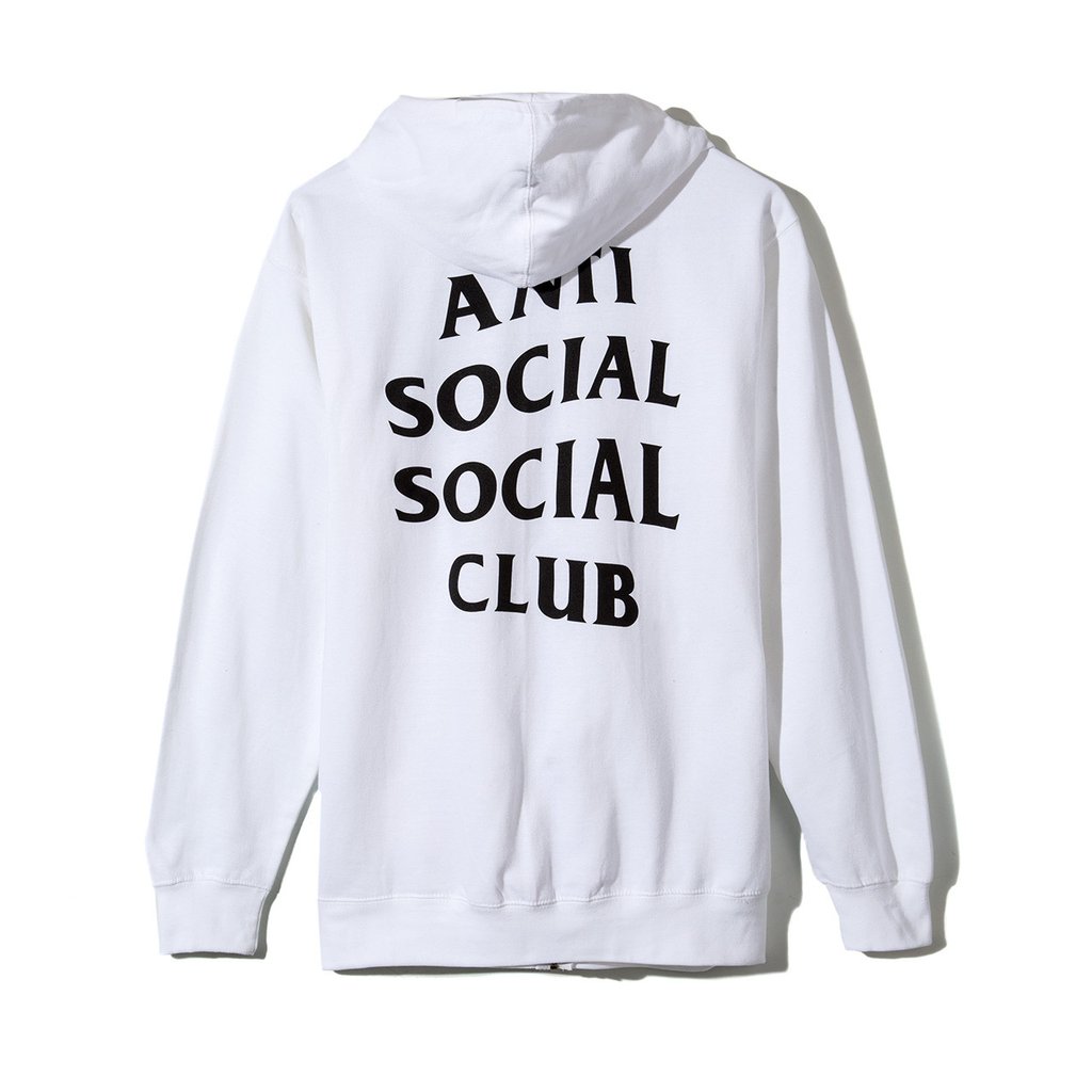 Anti Social Social Club Masochism Zip Up Hoodie White Men's - SS20
