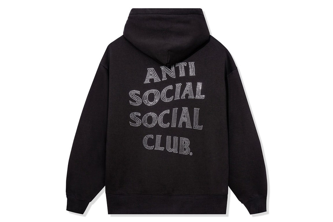 Pre-owned Anti Social Social Club Mind Game Nailhead Premium Heavyweight Hoodie Coal