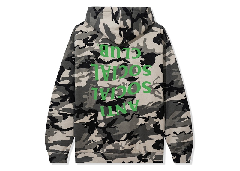 Anti social club camo hoodie on sale