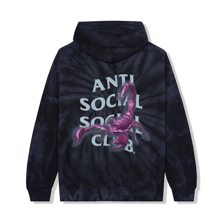 Pre-owned Anti Social Social Club Moodsting Hoodie Black Tie Dye