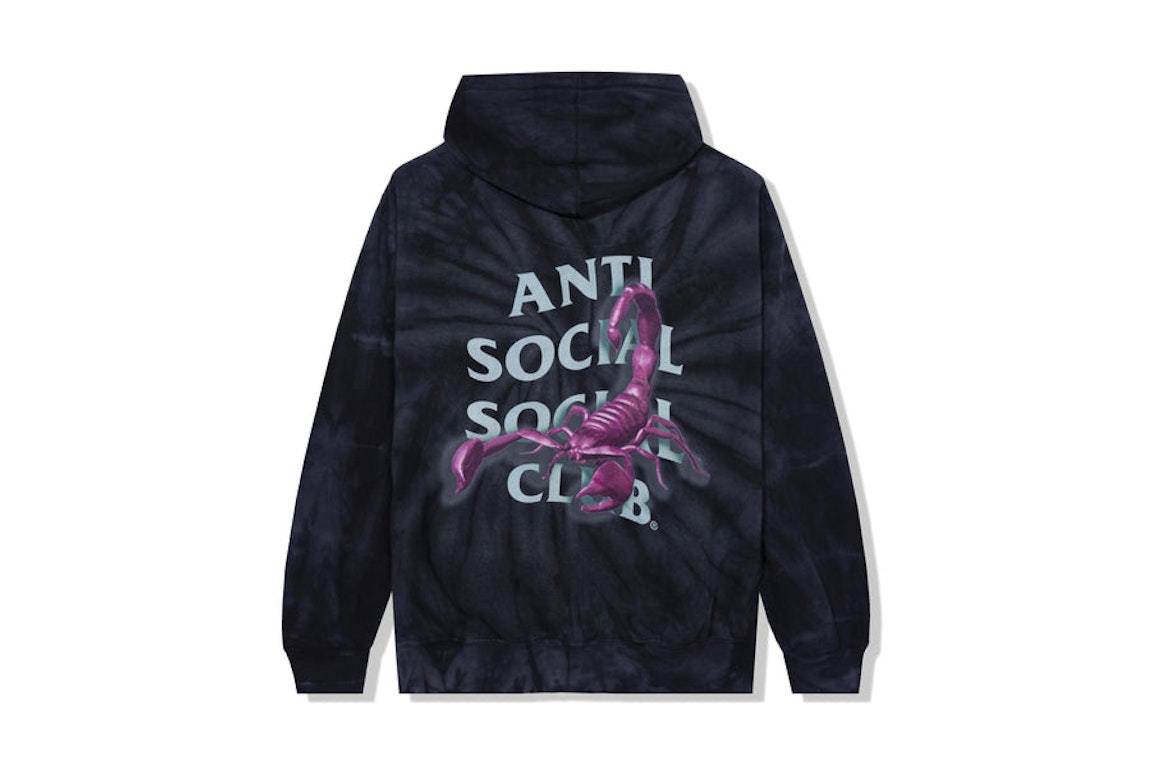 Pre-owned Anti Social Social Club Moodsting Hoodie Black Tie Dye